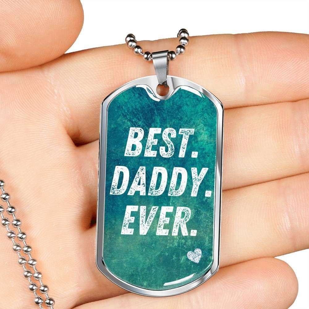 Dad Dog Tag Father’S Day Gift, Custom Best Daddy Ever Dog Tag Military Chain Necklace Gift For Men Dog Tag Father's Day Rakva