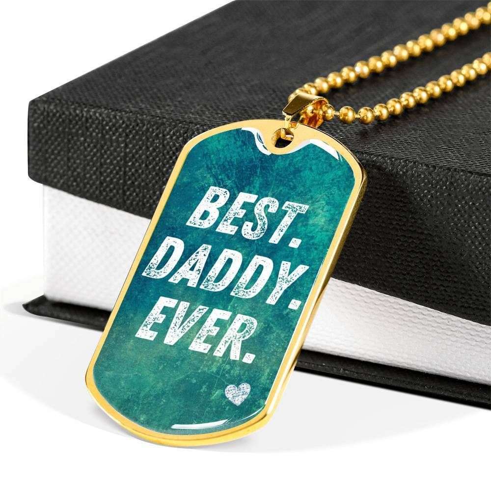 Dad Dog Tag Father’S Day Gift, Custom Best Daddy Ever Dog Tag Military Chain Necklace Gift For Men Dog Tag Father's Day Rakva