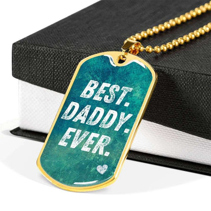 Dad Dog Tag Father’S Day Gift, Custom Best Daddy Ever Dog Tag Military Chain Necklace Gift For Men Dog Tag Father's Day Rakva