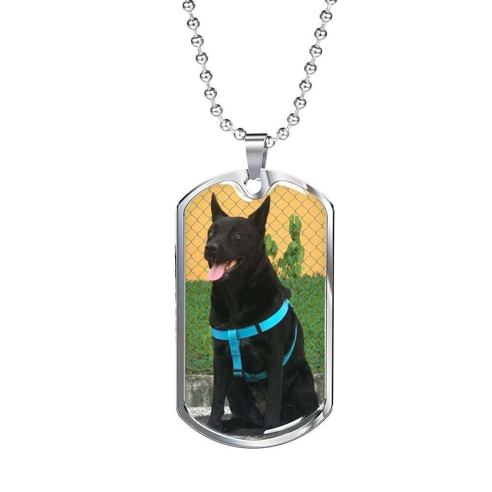 Dad Dog Tag Father’S Day Gift, Custom Black Dog Dog Tag Military Chain Necklace For Dog Lovers Dog Tag Father's Day Rakva