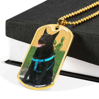 Dad Dog Tag Father’S Day Gift, Custom Black Dog Dog Tag Military Chain Necklace For Dog Lovers Dog Tag Father's Day Rakva