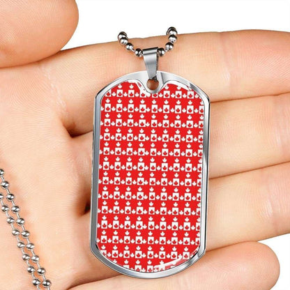 Dad Dog Tag Father’S Day Gift, Custom Canada Red Dog Tag Military Chain Necklace Gift For Men Dog Tag Father's Day Rakva
