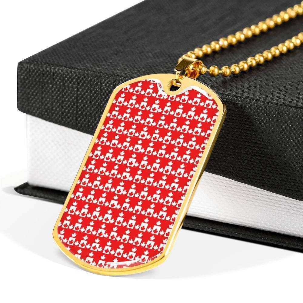 Dad Dog Tag Father’S Day Gift, Custom Canada Red Dog Tag Military Chain Necklace Gift For Men Dog Tag Father's Day Rakva