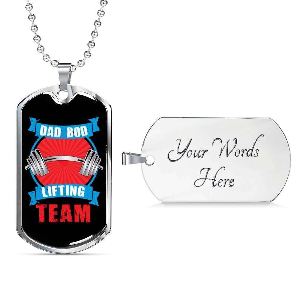 Dad Dog Tag Father’S Day Gift, Custom Dad Body Lifting Team Dog Tag Military Chain Necklace For Dad Dog Tag Father's Day Rakva
