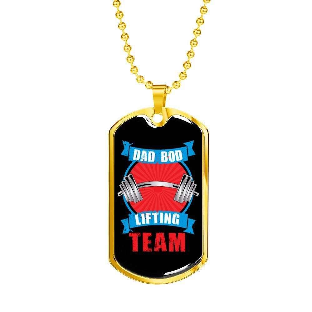 Dad Dog Tag Father’S Day Gift, Custom Dad Body Lifting Team Dog Tag Military Chain Necklace For Dad Dog Tag Father's Day Rakva