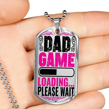 Dad Dog Tag Father’S Day Gift, Custom Dad Game Loading Please Wait Dog Tag Military Chain Necklace For Dad Dog Tag Father's Day Rakva