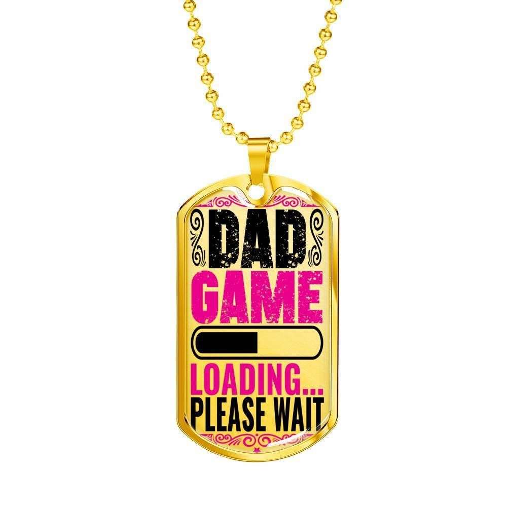 Dad Dog Tag Father’S Day Gift, Custom Dad Game Loading Please Wait Dog Tag Military Chain Necklace For Dad Dog Tag Father's Day Rakva