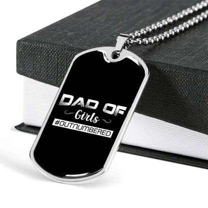 Dad Dog Tag Father’S Day Gift, Custom Dad Of Girls Dog Tag Military Chain Necklace Gift For Dad Dog Tag Father's Day Rakva