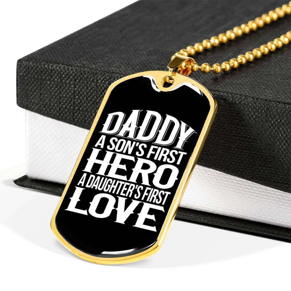 Dad Dog Tag Father’S Day Gift, Custom Daddy First Hero Dog Tag Military Chain Necklace Dog Tag Father's Day Rakva