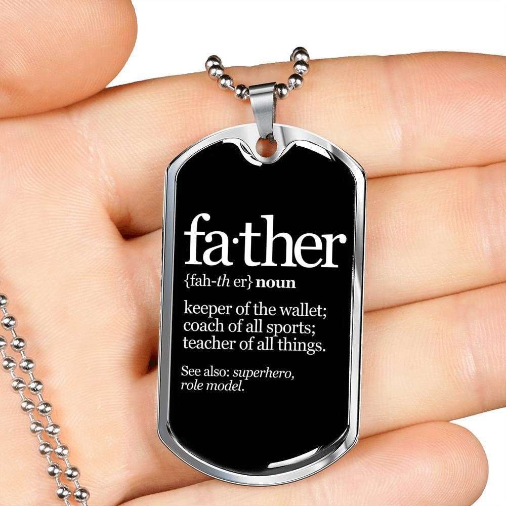 Dad Dog Tag Father’S Day Gift, Custom Dog Tag Military Chain Necklace For Father Dog Tag Father's Day Rakva
