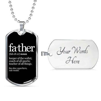 Dad Dog Tag Father’S Day Gift, Custom Dog Tag Military Chain Necklace For Father Dog Tag Father's Day Rakva