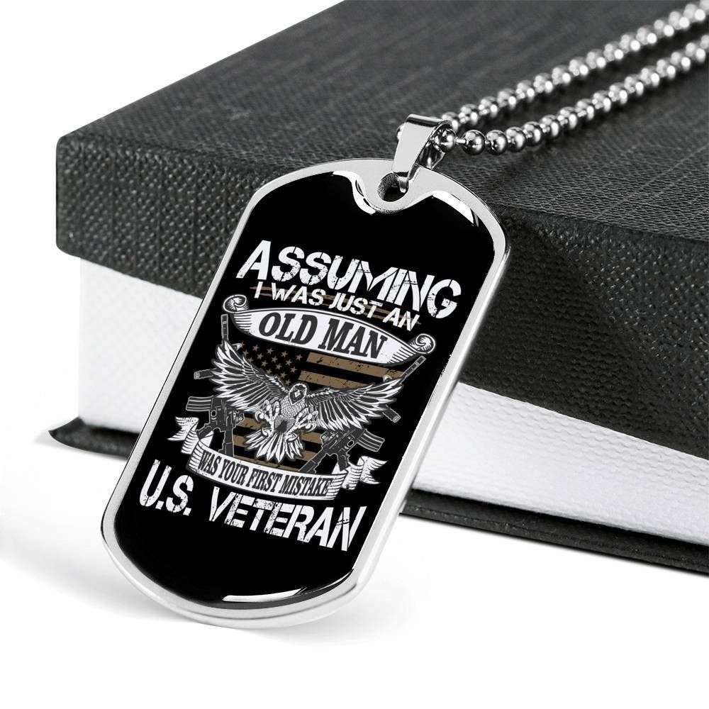 Dad Dog Tag Father’S Day Gift, Custom Dog Tag Military Chain Necklace For Us Veteran Eagle Dog Tag Father's Day Rakva