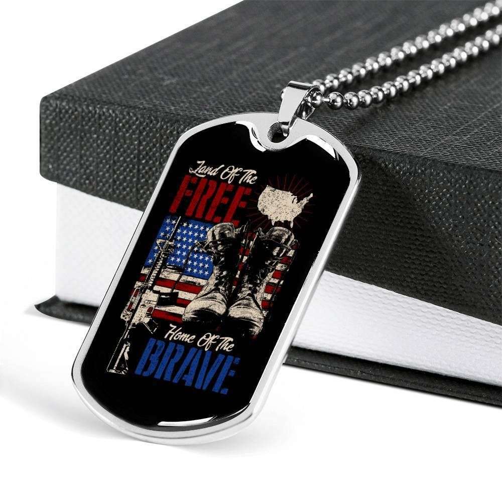 Dad Dog Tag Father’S Day Gift, Custom Dog Tag Military Chain Necklace For Veteran Dad Gun Dog Tag Father's Day Rakva
