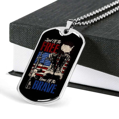 Dad Dog Tag Father’S Day Gift, Custom Dog Tag Military Chain Necklace For Veteran Dad Gun Dog Tag Father's Day Rakva