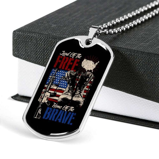 Dad Dog Tag Father’S Day Gift, Custom Dog Tag Military Chain Necklace For Veteran Dad Gun Dog Tag Father's Day Rakva