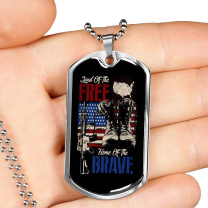 Dad Dog Tag Father’S Day Gift, Custom Dog Tag Military Chain Necklace For Veteran Dad Gun Dog Tag Father's Day Rakva