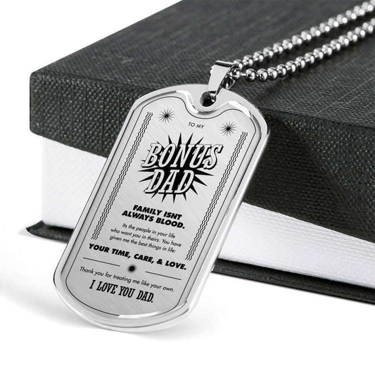 Dad Dog Tag Father’S Day Gift, Custom Dog Tag Military Chain Necklace Gift For Bonus Dad I Love You Dog Tag Father's Day Rakva