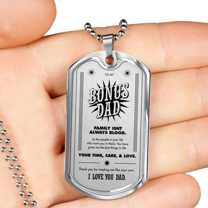 Dad Dog Tag Father’S Day Gift, Custom Dog Tag Military Chain Necklace Gift For Bonus Dad I Love You Dog Tag Father's Day Rakva