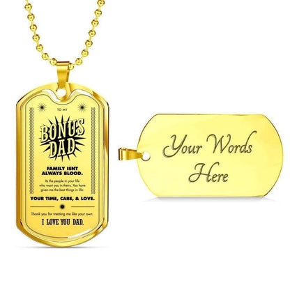 Dad Dog Tag Father’S Day Gift, Custom Dog Tag Military Chain Necklace Gift For Bonus Dad I Love You Dog Tag Father's Day Rakva