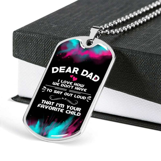 Dad Dog Tag Father’S Day Gift, Custom Dog Tag Military Chain Necklace Giving Dad I Love You Dog Tag Father's Day Rakva