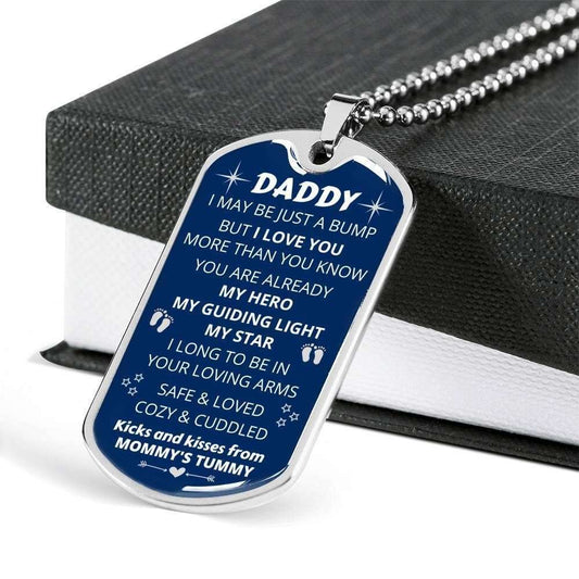 Dad Dog Tag Father’S Day Gift, Custom Dog Tag Military Chain Necklace Giving Daddy My Hero My Guiding Light Dog Tag Father's Day Rakva