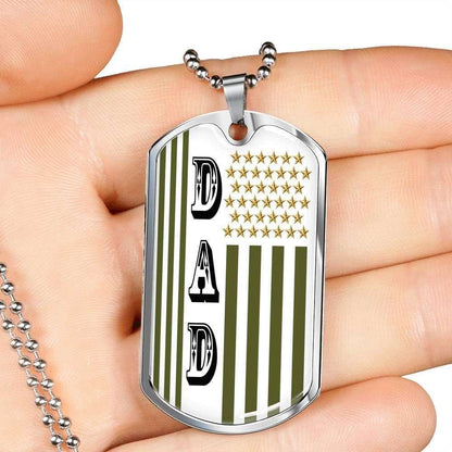 Dad Dog Tag Father’S Day Gift, Custom Dog Tag Military Chain Necklace Necklace Gift For Dad Dog Tag Father's Day Rakva