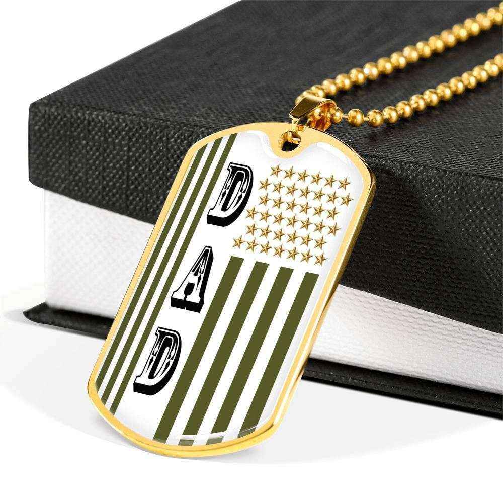 Dad Dog Tag Father’S Day Gift, Custom Dog Tag Military Chain Necklace Necklace Gift For Dad Dog Tag Father's Day Rakva