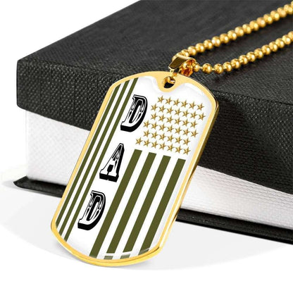 Dad Dog Tag Father’S Day Gift, Custom Dog Tag Military Chain Necklace Necklace Gift For Dad Dog Tag Father's Day Rakva