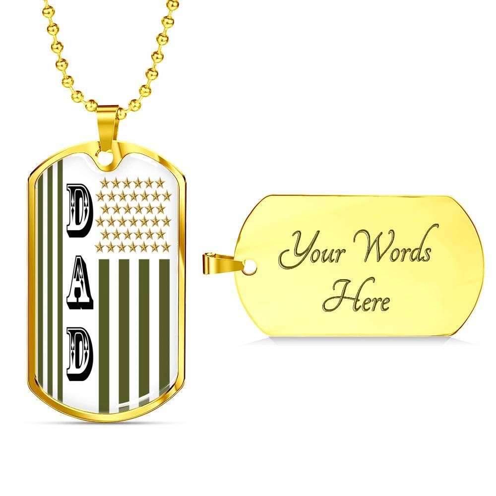 Dad Dog Tag Father’S Day Gift, Custom Dog Tag Military Chain Necklace Necklace Gift For Dad Dog Tag Father's Day Rakva