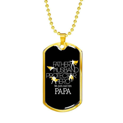 Dad Dog Tag Father’S Day Gift, Custom Father Husband Protector Hero Dog Tag Military Chain Necklace For Dad Dog Tag Father's Day Rakva