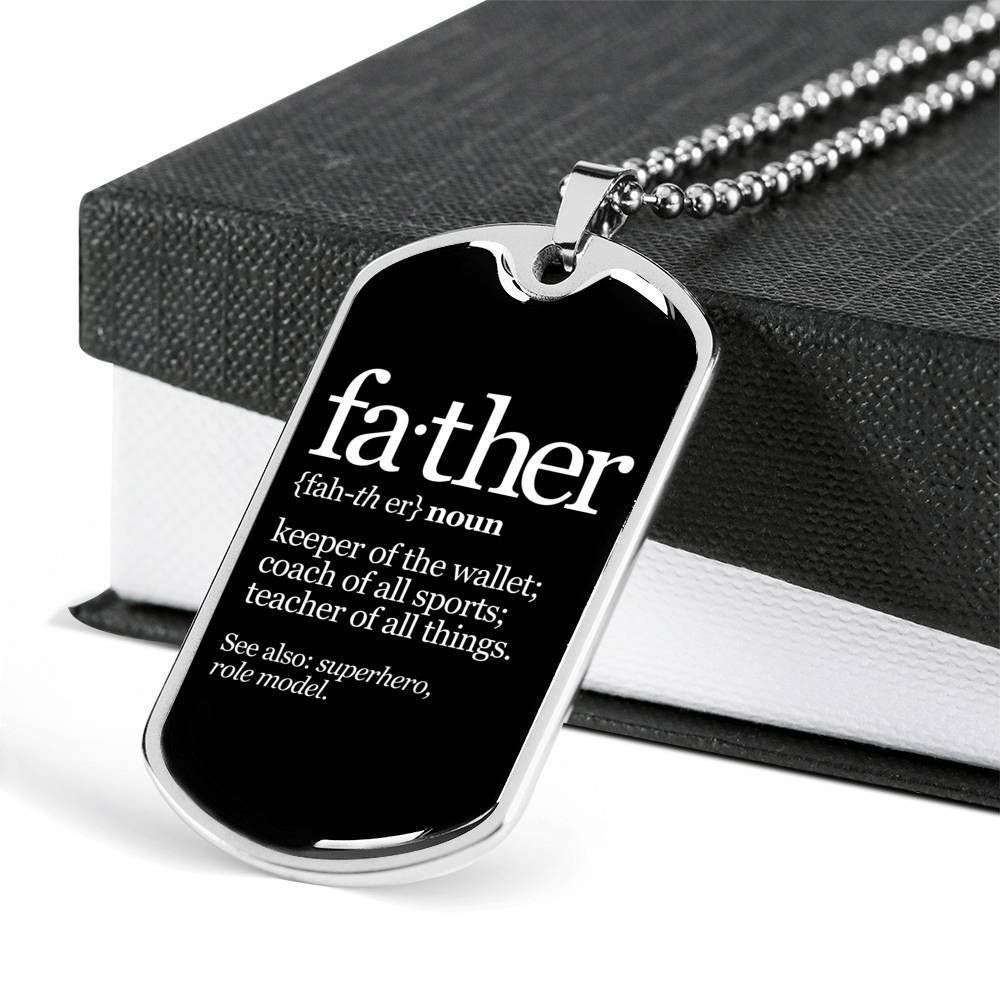 Dad Dog Tag Father’S Day Gift, Custom Father Is All Dog Tag Military Chain Necklace Gift For Men Dog Tag Father's Day Rakva