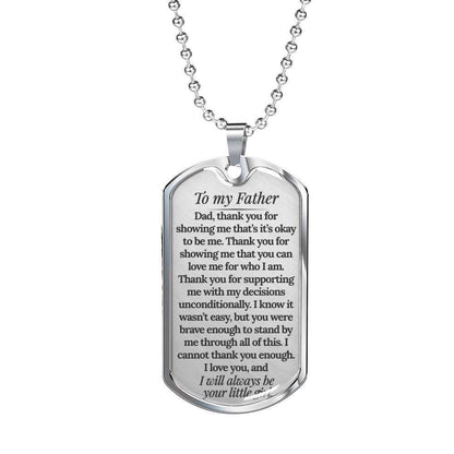 Dad Dog Tag Father’S Day Gift, Custom Gift For Father I’Ll Always Be Your Little Boy Dog Tag Military Chain Necklace Dog Tag Father's Day Rakva