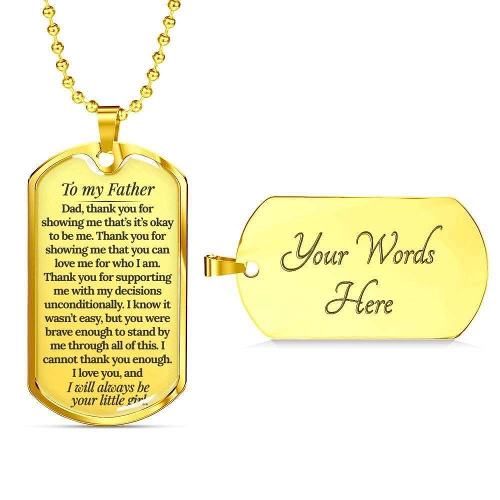 Dad Dog Tag Father’S Day Gift, Custom Gift For Father I’Ll Always Be Your Little Boy Dog Tag Military Chain Necklace Dog Tag Father's Day Rakva