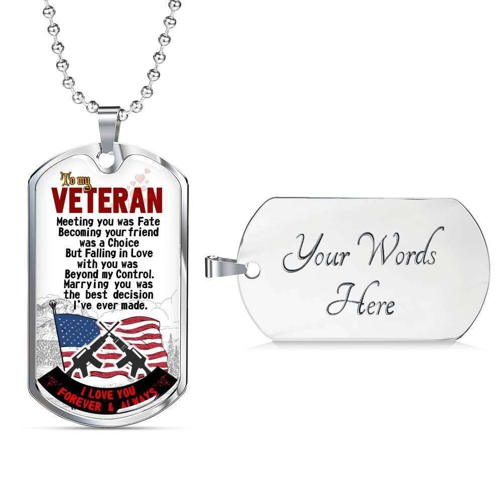 Dad Dog Tag Father’S Day Gift, Custom Gift For Hubby Veteran Dad Dog Tag Military Chain Necklace Dog Tag Father's Day Rakva