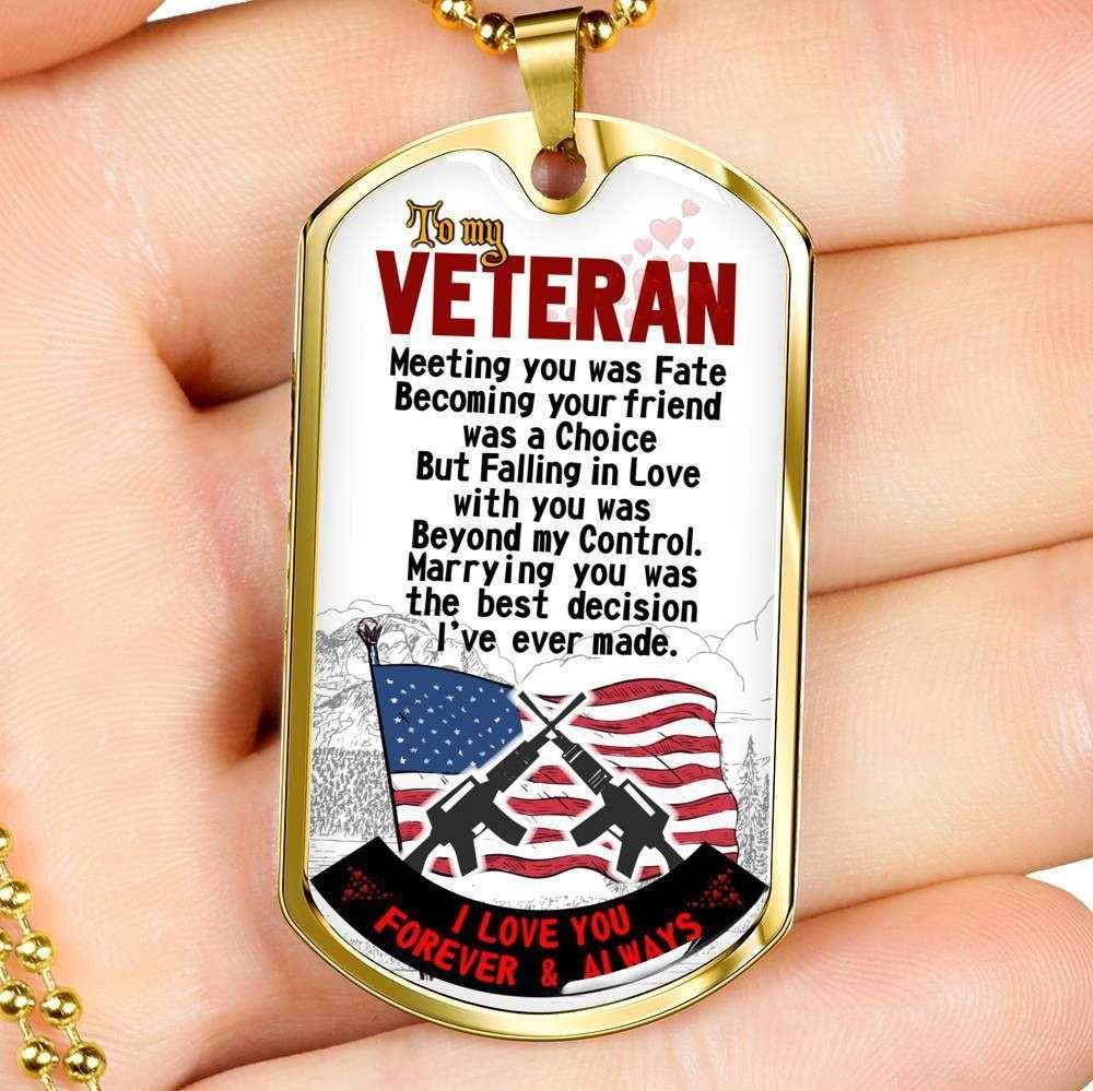 Dad Dog Tag Father’S Day Gift, Custom Gift For Hubby Veteran Dad Dog Tag Military Chain Necklace Dog Tag Father's Day Rakva