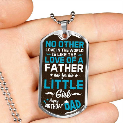 Dad Dog Tag Father’S Day Gift, Custom Happy Birthday Dad Dog Tag Military Chain Necklace For Dad Dog Tag Father's Day Rakva