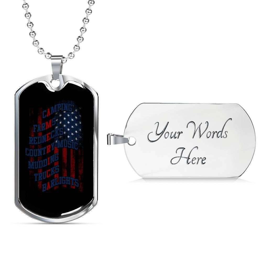 Dad Dog Tag Father’S Day Gift, Custom Independence Day Gift For Dad Dog Tag Military Chain Necklace Dog Tag Father's Day Rakva