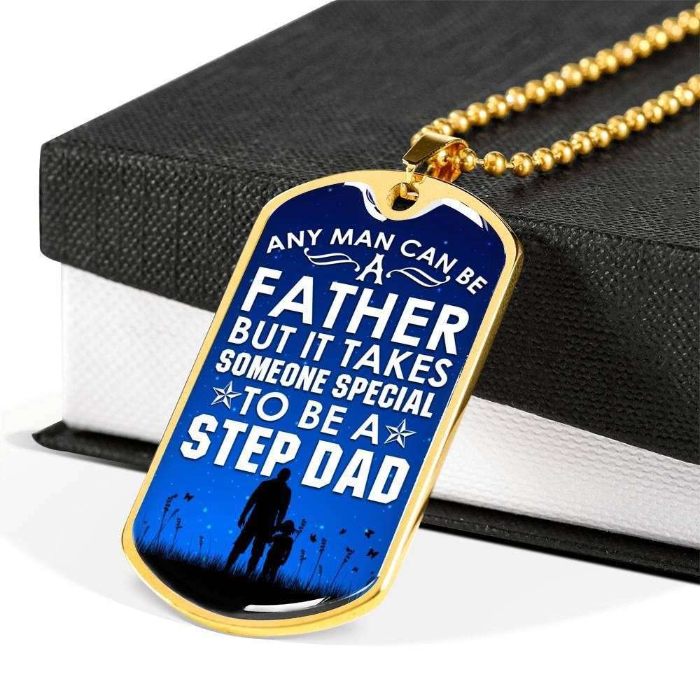 Dad Dog Tag Father’S Day Gift, Custom It Takes Someone Special To Be A Step Dad Dog Tag Military Chain Necklace Dog Tag Father's Day Rakva