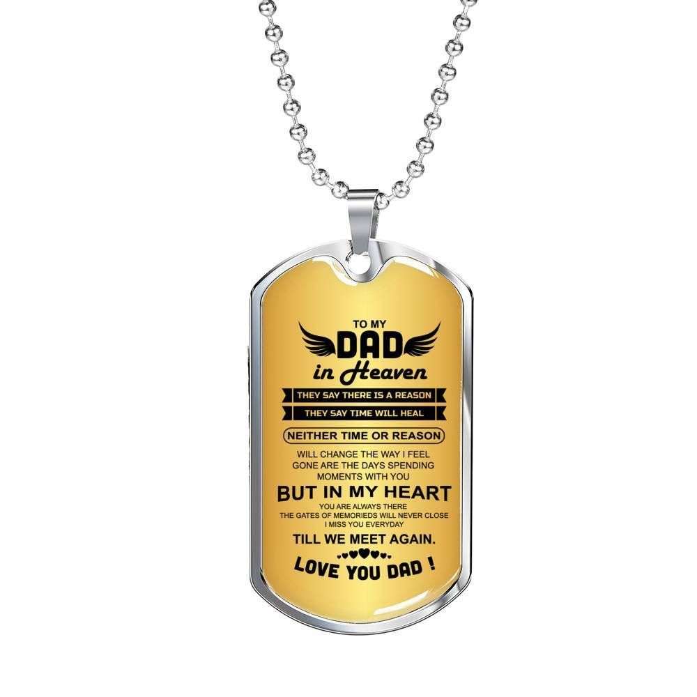 Dad Dog Tag Father’S Day Gift, Custom Love You Dad Dog Tag Military Chain Necklace For Angel Dad Dog Tag Father's Day Rakva