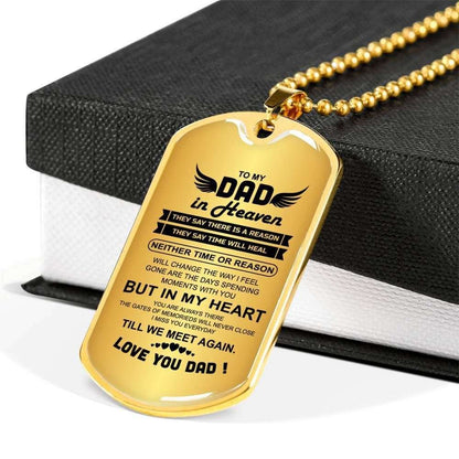 Dad Dog Tag Father’S Day Gift, Custom Love You Dad Dog Tag Military Chain Necklace For Angel Dad Dog Tag Father's Day Rakva