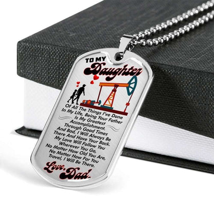 Dad Dog Tag Father’S Day Gift, Custom Quote Love From Dad To Daughter Dog Tag Military Chain Necklace Dog Tag Father's Day Rakva