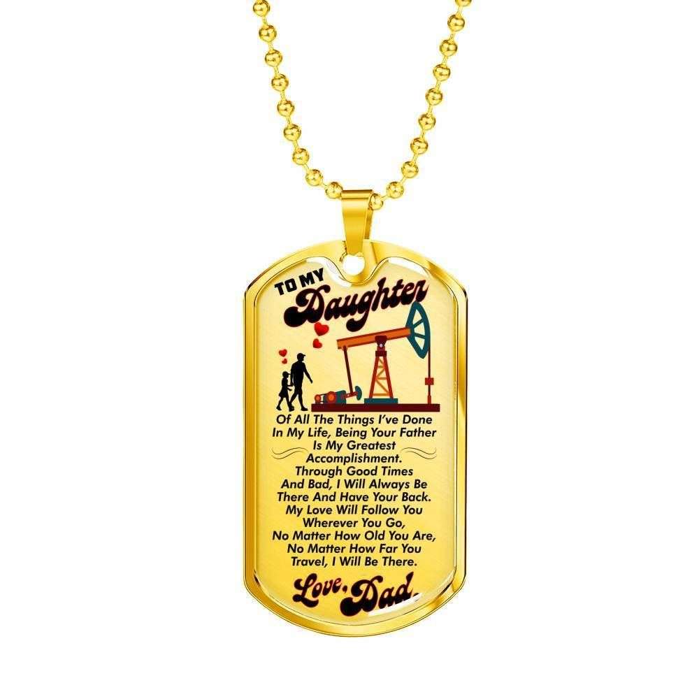 Dad Dog Tag Father’S Day Gift, Custom Quote Love From Dad To Daughter Dog Tag Military Chain Necklace Dog Tag Father's Day Rakva
