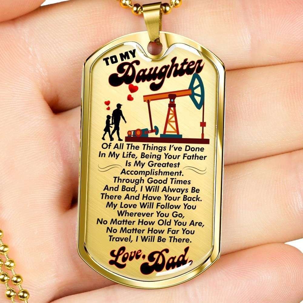 Dad Dog Tag Father’S Day Gift, Custom Quote Love From Dad To Daughter Dog Tag Military Chain Necklace Dog Tag Father's Day Rakva
