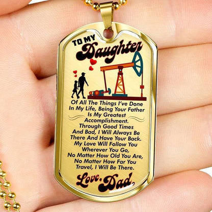 Dad Dog Tag Father’S Day Gift, Custom Quote Love From Dad To Daughter Dog Tag Military Chain Necklace Dog Tag Father's Day Rakva