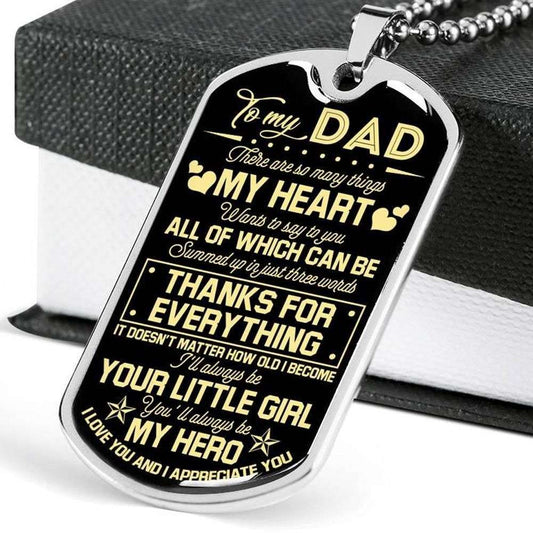 Dad Dog Tag Father’S Day Gift, Custom Thanks For Everything Dog Tag Military Chain Necklace Gift For Dad Dog Tag Father's Day Rakva