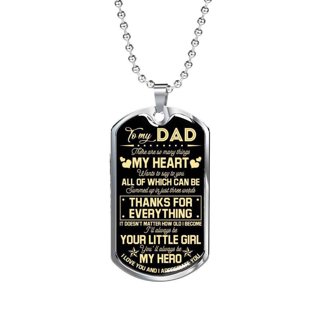 Dad Dog Tag Father’S Day Gift, Custom Thanks For Everything Dog Tag Military Chain Necklace Gift For Dad Dog Tag Father's Day Rakva