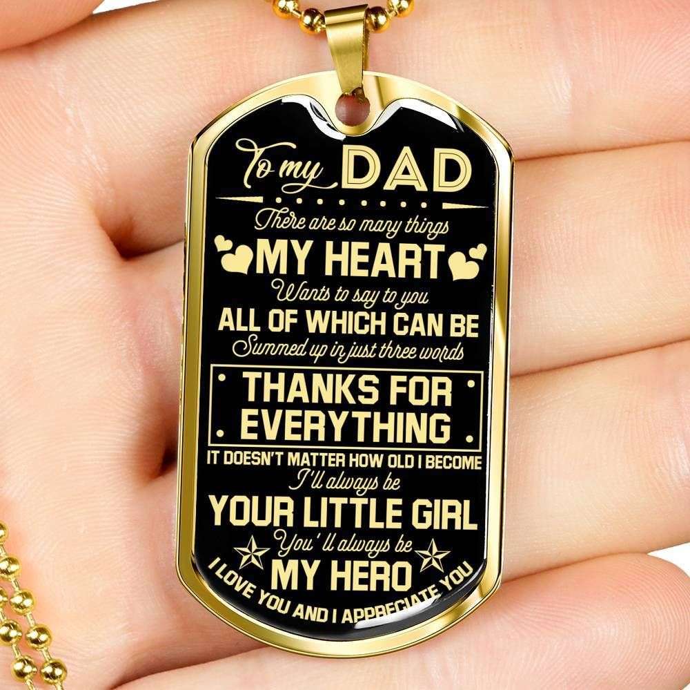 Dad Dog Tag Father’S Day Gift, Custom Thanks For Everything Dog Tag Military Chain Necklace Gift For Dad Dog Tag Father's Day Rakva
