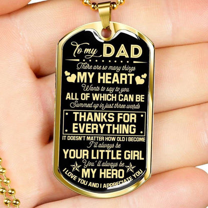 Dad Dog Tag Father’S Day Gift, Custom Thanks For Everything Dog Tag Military Chain Necklace Gift For Dad Dog Tag Father's Day Rakva