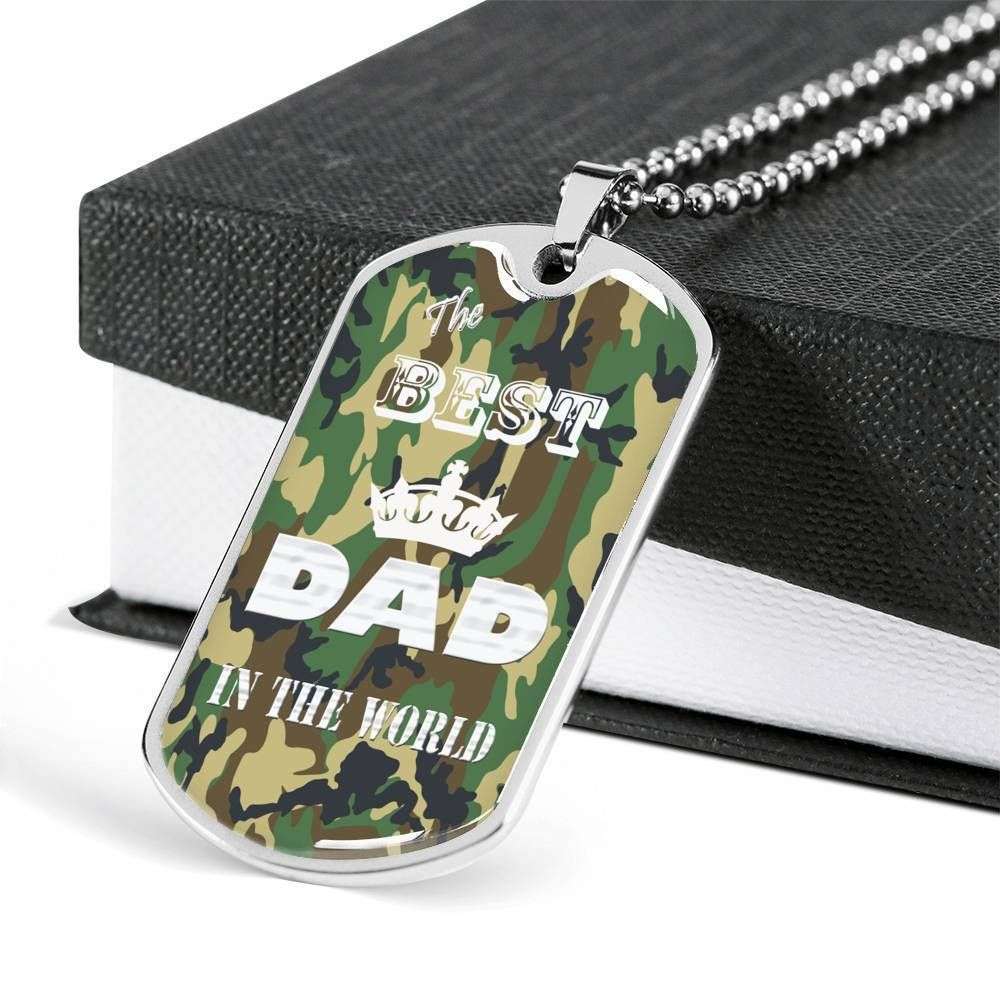 Dad Dog Tag Father’S Day Gift, Custom The Best Dad In The World Dog Tag Military Chain Necklace Gift For Dad Dog Tag Father's Day Rakva