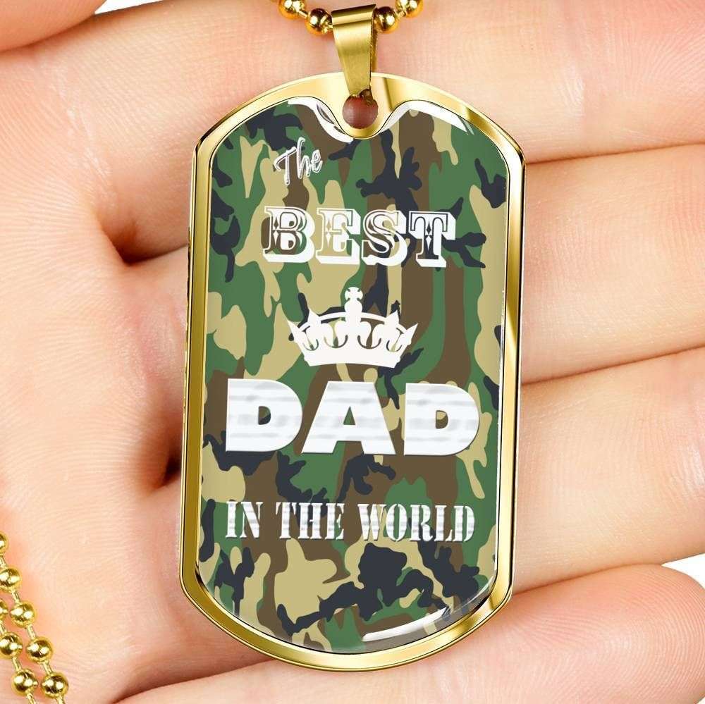 Dad Dog Tag Father’S Day Gift, Custom The Best Dad In The World Dog Tag Military Chain Necklace Gift For Dad Dog Tag Father's Day Rakva